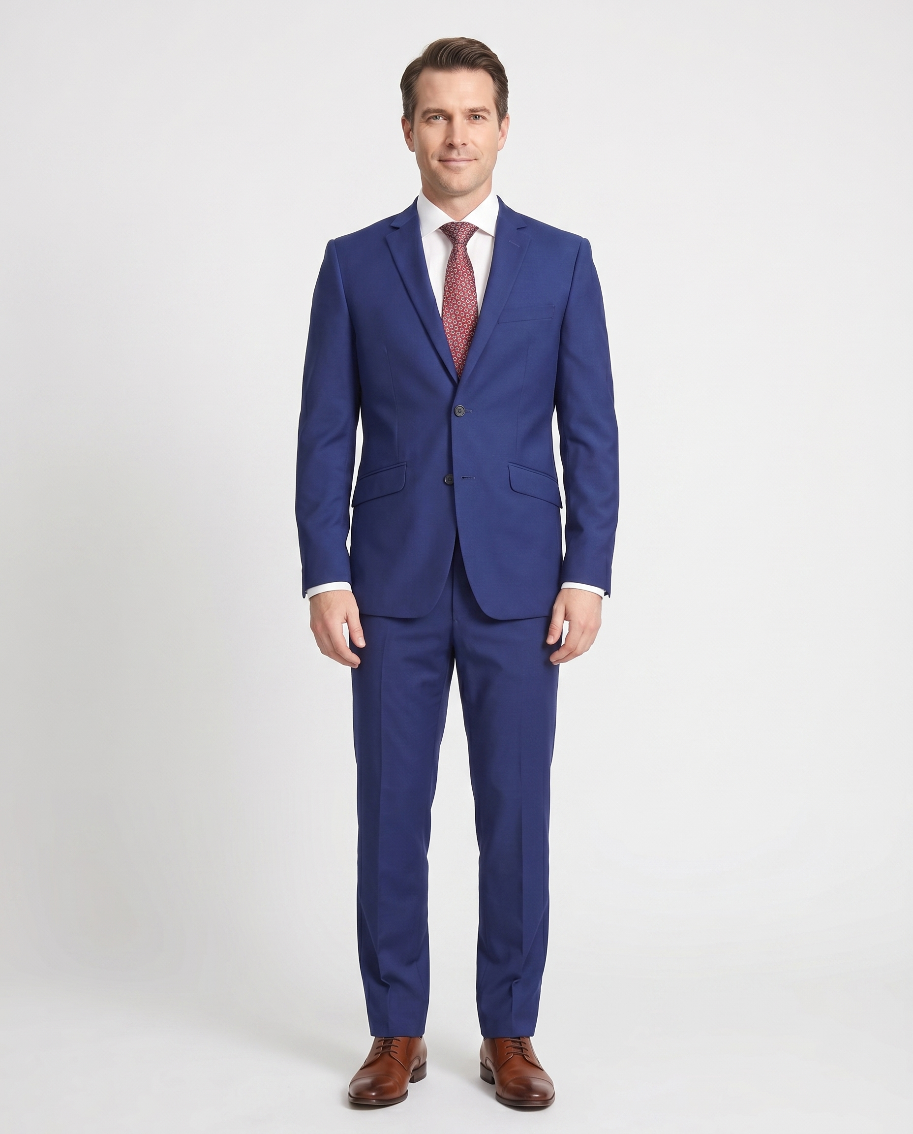 Raphael Men's Solid French Blue Regular Classic Fit Two Button Formal Suit, 52 / Regular