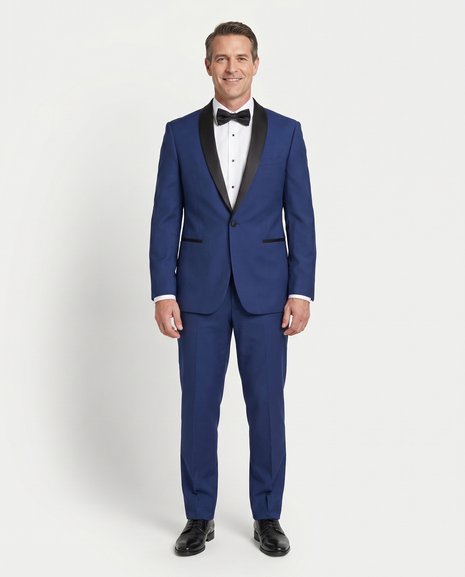Shop Gino Vitale Blue Man Made Material Tuxedo | The Suit Depot