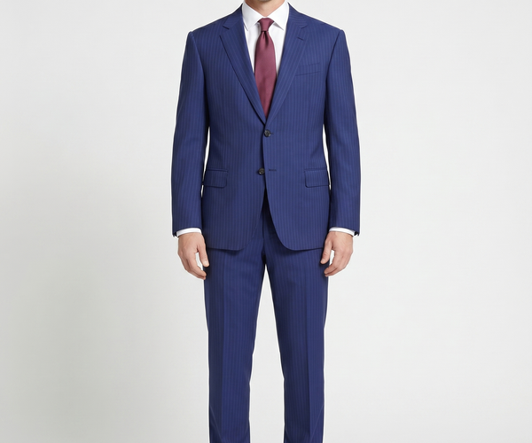 Armani Collezioni G-Line 42L Blue Pinstripe 100% Wool Slim Fit 2