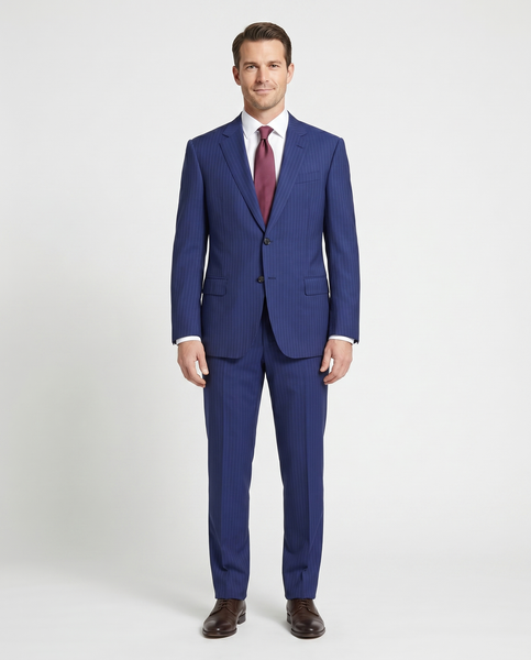 Armani Collezioni G-Line 42L Blue Pinstripe 100% Wool Slim Fit 2