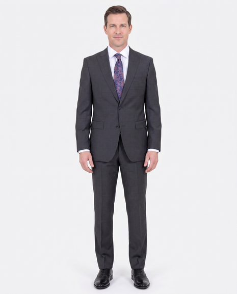 Shop HUGO BOSS Charcoal 100% Wool Suit | The Suit Depot