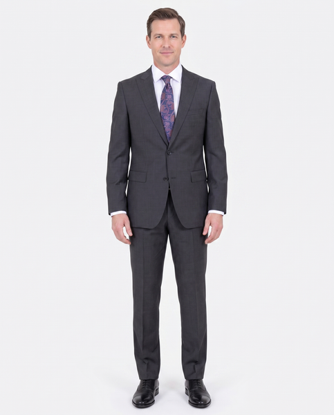 Shop HUGO BOSS Charcoal 100% Wool Suit | The Suit Depot