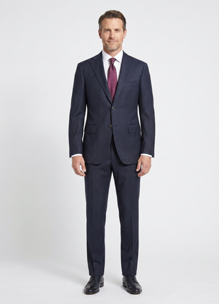 Canali Kei 38R Mens Navy Blue Pinstriped 2 Piece Classic Fit Suit