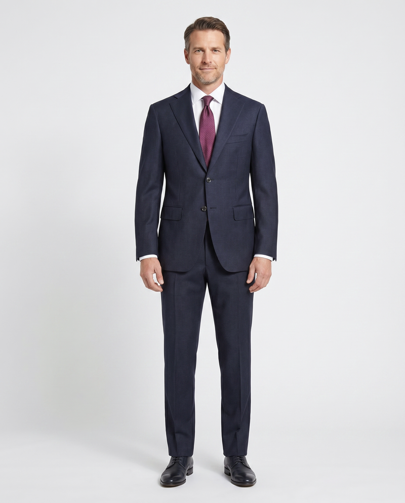 Canali Kei 38R Mens Navy Blue Pinstriped 2 Piece Classic Fit Suit