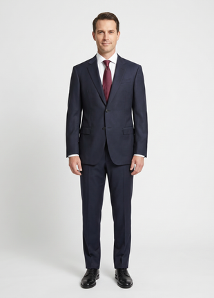 Armani Collezioni G-Line Mens 42L Solid Navy Blue 2 Piece Suit