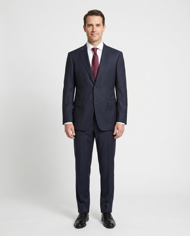 Armani Collezioni G-Line Mens 42L Solid Navy Blue 2 Piece Suit