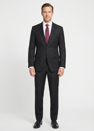 Ermenegildo Zegna Trofeo Mens 36R Drop 7 Black 100% Wool Modern Fit 2 Piece Suit
