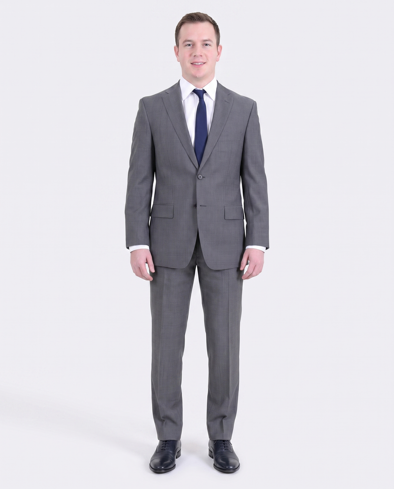 Shop HUGO BOSS Gray 100% Wool Suit | The Suit Depot