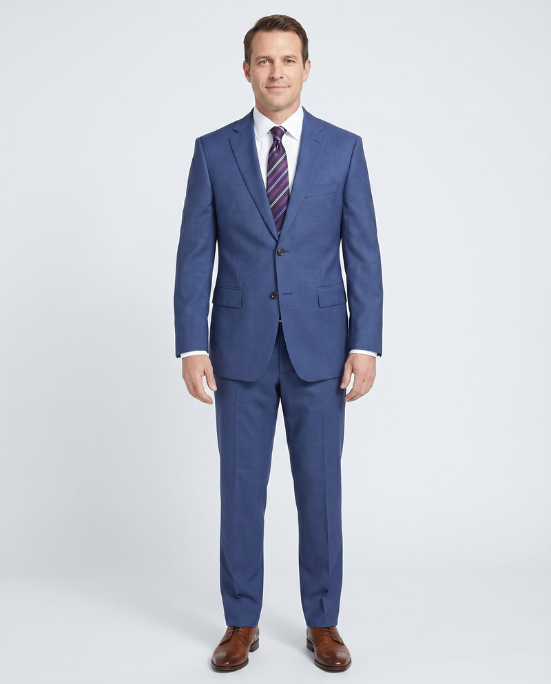 Shop HUGO BOSS Blue Wool Suit | The Suit Depot