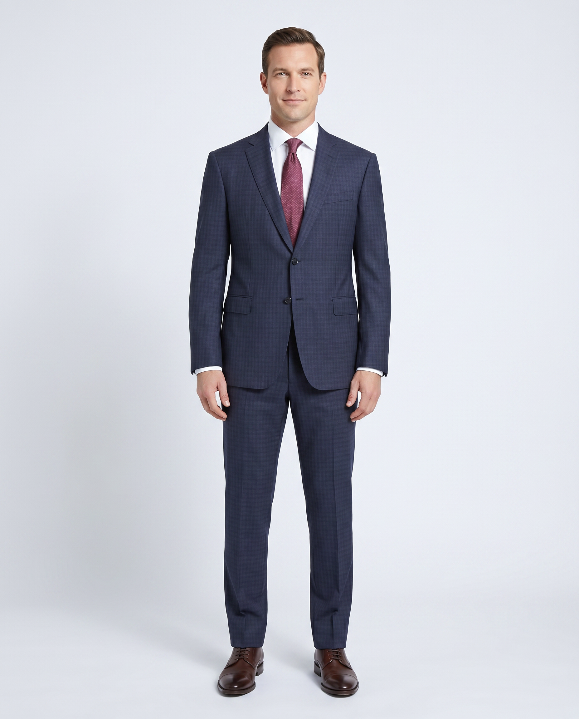 Armani Collezioni M-Line Mens 42R Navy Blue Check 2 Piece Suit Armani Collezioni M-Line Mens 42R Navy Blue Check 2 Piece Suit