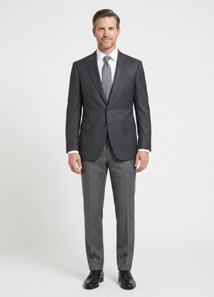 Corneliani 48R 60 Gray Super 130's Wool Morning Tuxedo Suit with Peak Lapels