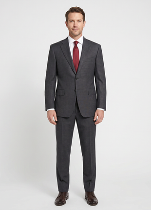 Canali 1934 Men's Gray Check 100% Wool Classic Fit Suit 40R