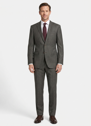 Canali Men's Gray Birdseye 100% Wool Suit 38R