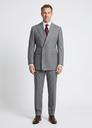 Sartoria Partenopea Men's Gray Double Breasted Suit 38R