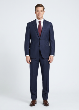 Canali Men's Navy Tonal Stripe 100% Wool Suit 44R