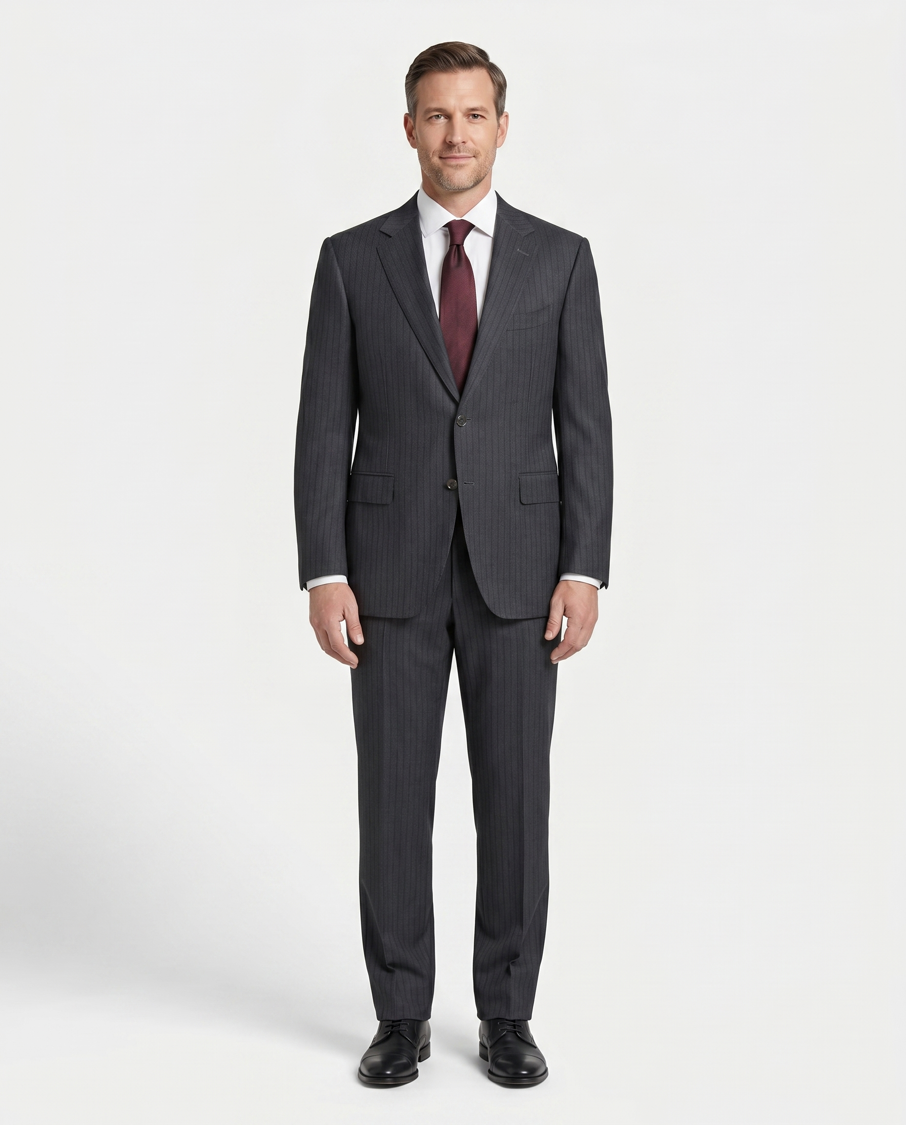 Canali Men's Charcoal Gray Burgundy Pinstripe 100% Wool Suit 40R The Suit Depot Canali Men's Charcoal Gray Burgundy Pinstripe 100% Wool Suit 40R The Suit Depot