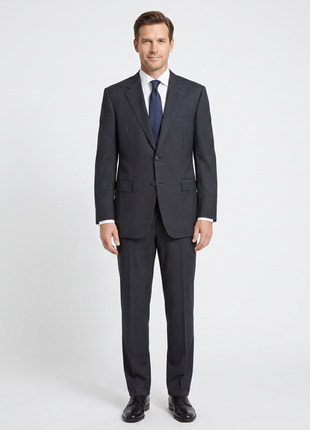 Canali Men's Black Pinstriped 100% Wool Suit 44L