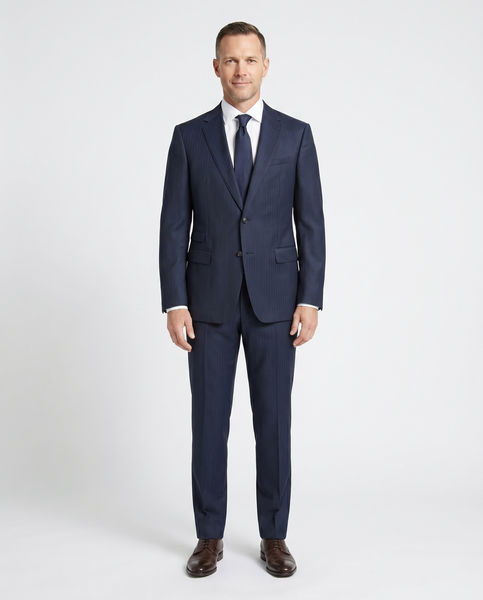 Z Zegna Navy Tonal Striped Wool Mohair Suit 42R – The Suit Depot