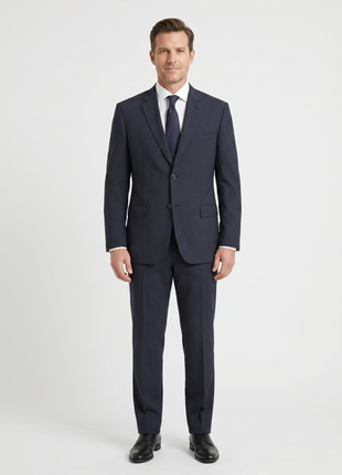 Brioni Navy Check 100% Wool Suit 42R