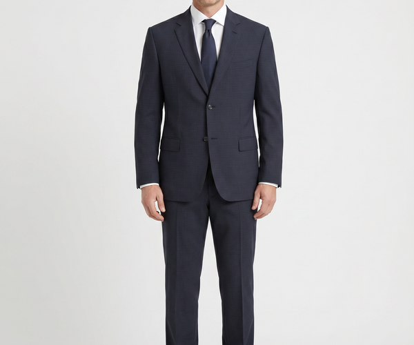 【Brioni】 NAVY-BLUE typewriter SUIT Brioni Navy Check 100% Wool Suit 42R – The Suit Depot
