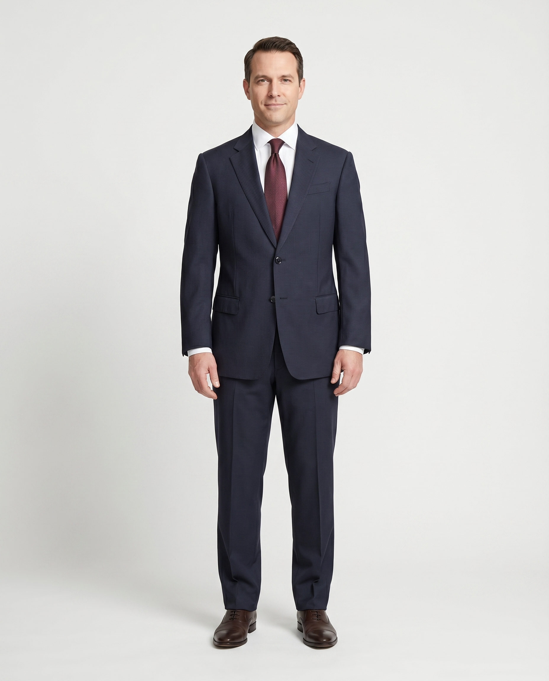 ARMANI COLLEZIONI スーツ Armani Collezioni Navy Blue Pinstripe Slim Fit Two-Button Notch