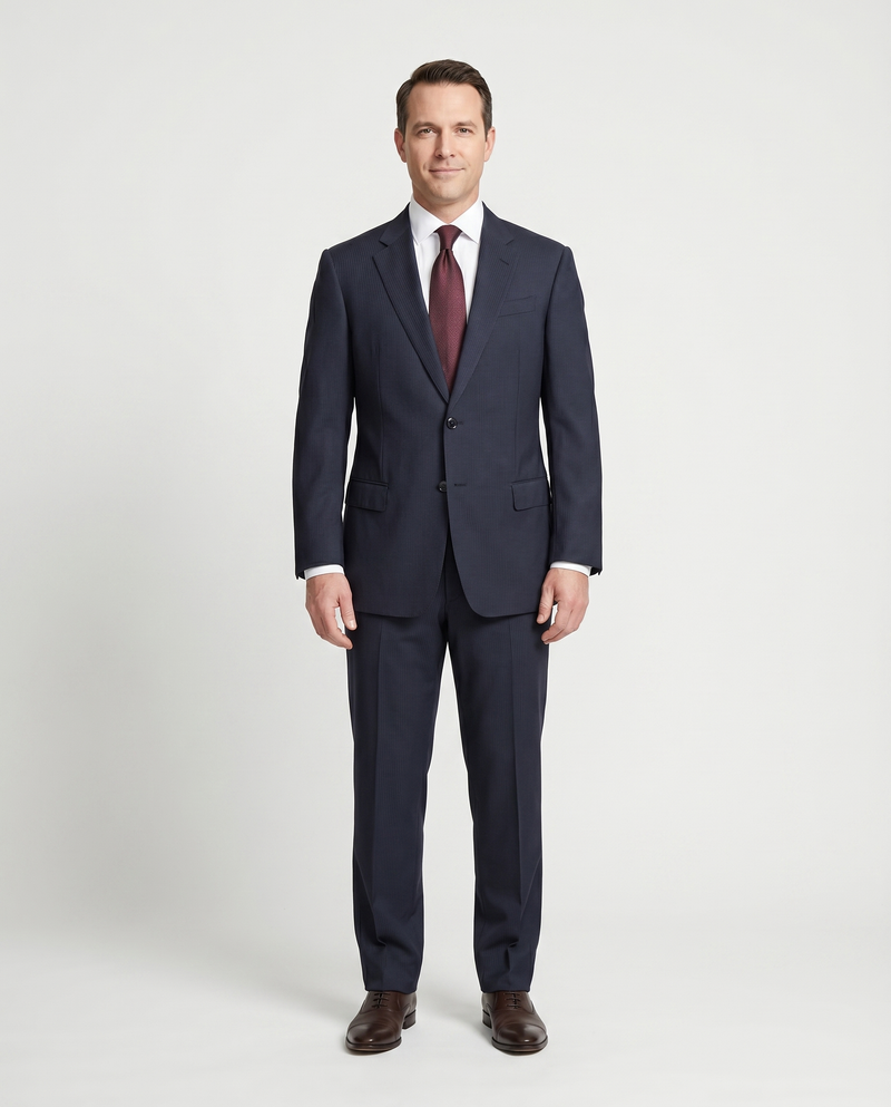 ARMANI COLLEZIONI スーツ ネイビー ストライプ カシミヤ 46 Armani Collezioni Navy Blue Pinstripe Slim Fit Two-Button Notch
