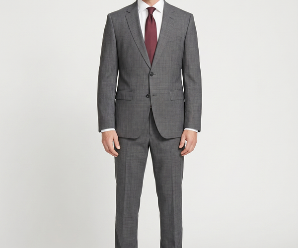 Hugo Boss Marlane Biella Glen Plaid Gray Regular Fit Wool 2-Button