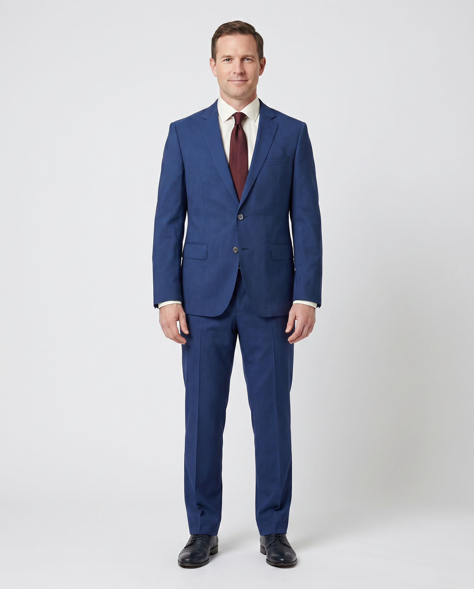 Hugo Boss Blue Pinstripe Slim Fit Notch Lapels 2-Button Wool Silk Suit The Suit Depot Hugo Boss Blue Pinstripe Slim Fit Notch Lapels 2-Button Wool Silk Suit The Suit Depot