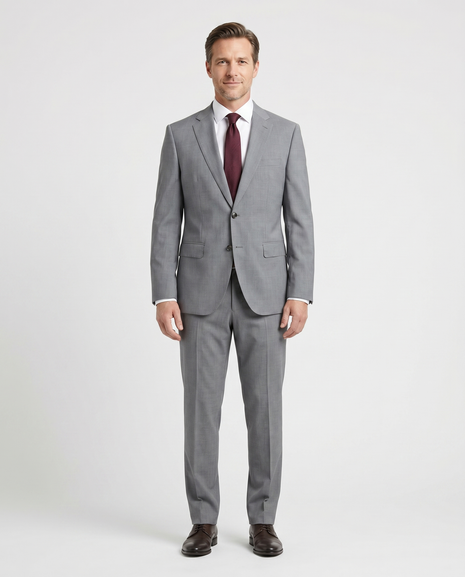 Hugo Boss Modern Fit Stretch Light Gray Solid Two Button Notch Lapel W –  The Suit Depot