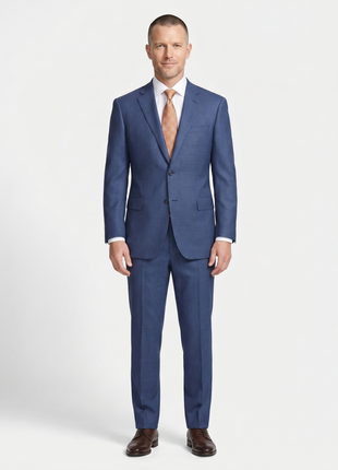Raphael Birdseye Blue Classic Fit Notch Lapel Wool 2-Button Suit