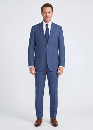 Men's Slim Fit 2-Piece Single Breasted Check Suit