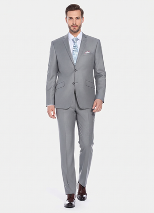 Men's Slim Fit Solid Stretch 2-Piece Suit - The Suit Depot