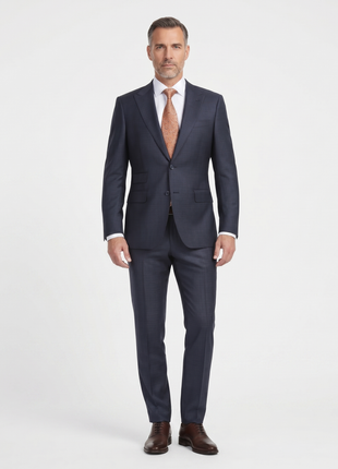 English Laundry Slim Fit Two Button Gray Wool Peak Lapel Suit