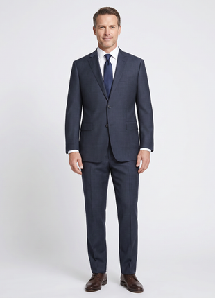 Men's Two Piece Classic Fit Wool Blend Suit - The Suit Depot