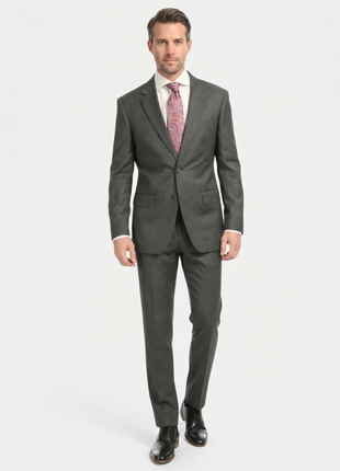 Ferrecci Mens Heather Gray Classic Fit Wool Blend 2 Piece Suit