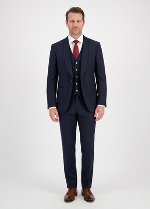 Canali Men's Navy One-Button 3-Piece Suit with Shawl Lapel 36R