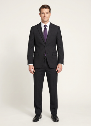 Giorgio Cosani Regular Fit Black Tonal Mini Check Stretch Wool Blend Suit - The Suit Depot