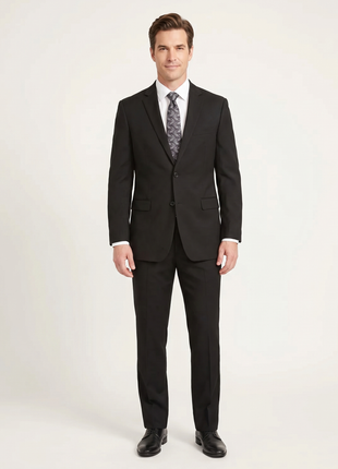 I Uomo Classic Fit Black Two Button Wool Suit
