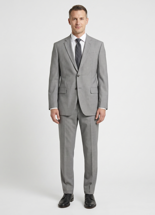 Armani Collezioni Giorgio Light Gray Micro Check Regular Fit Notch Lapels Two Button Suit 42L