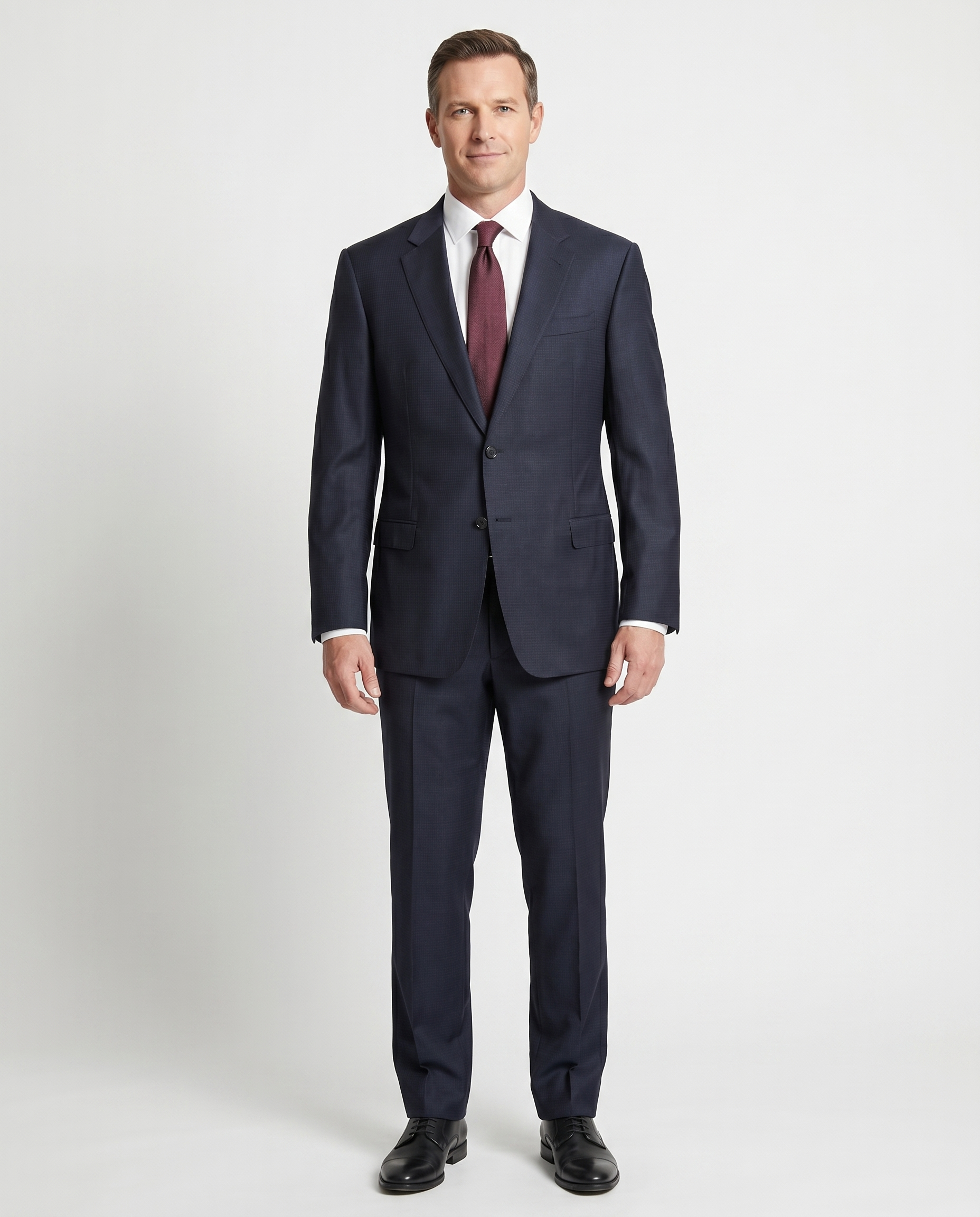 Armani Collezioni G Line Navy Microcheck Slim Fit Wool 2-Button Suit 4 –  The Suit Depot