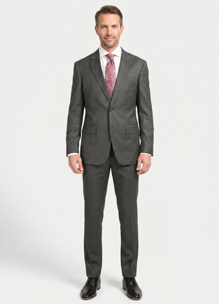 Ferrecci Mason Men’s Heather Grey Slim Fit Wool Two-Button Suit