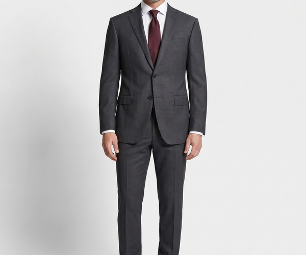 Corneliani Mens Charcoal Textured Fully-Canvassed Notch Lapels