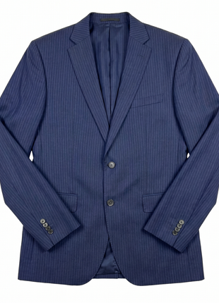 Hugo Boss Navy Pinstripe Modern Fit Notch Lapel Wool 2-Button Suit 40L
