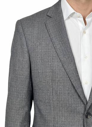 Hugo Boss Gray Plaid Slim Fit Notch Lapel 120’s Wool 2-Button Suit 40L