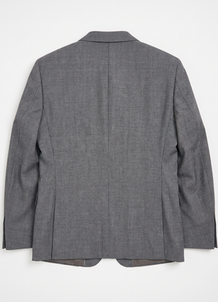 Hugo Boss Gray Plaid Slim Fit Notch Lapel 120’s Wool 2-Button Suit 40L