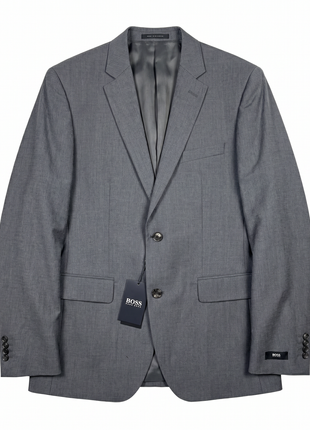 Hugo Boss Gray Micro Check Classic Fit Notch Lapel Wool 2-Button Suit 40R