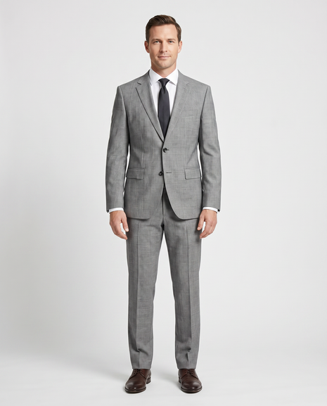 Hugo Boss Gray Glen Plaid Classic Fit Notch Lapel Wool 2-Button