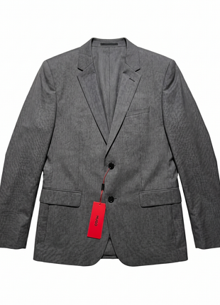 Hugo Boss Houndstooth Gray Slim Fit Notch Lapel Super 100's Wool 2-Button Suit 42S