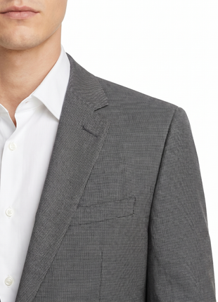 Hugo Boss Houndstooth Gray Slim Fit Notch Lapel Super 100's Wool 2-Button Suit 42S