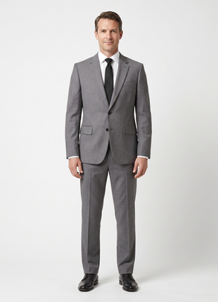 Paul Smith Mens Gray Textured Half Canvassed Notch Lapel Slim Fit 2-Button Wool Suit  - 44R